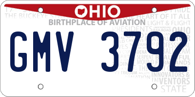 OH license plate GMV3792