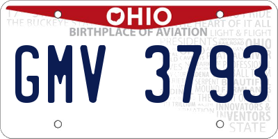 OH license plate GMV3793