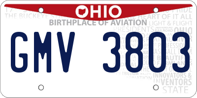 OH license plate GMV3803