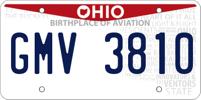 OH license plate GMV3810