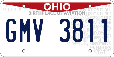 OH license plate GMV3811