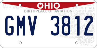 OH license plate GMV3812