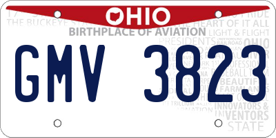 OH license plate GMV3823