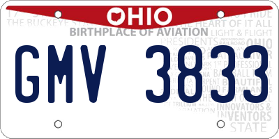 OH license plate GMV3833