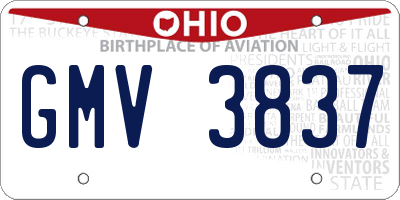 OH license plate GMV3837