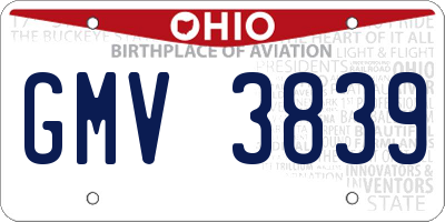 OH license plate GMV3839