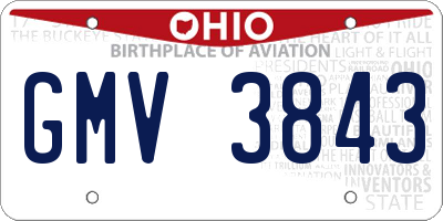 OH license plate GMV3843