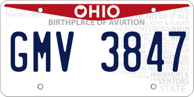 OH license plate GMV3847