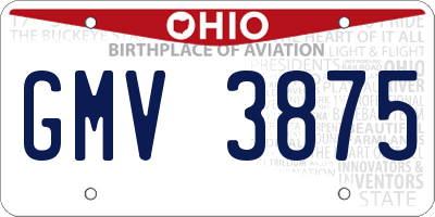 OH license plate GMV3875