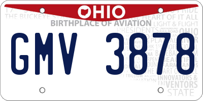 OH license plate GMV3878