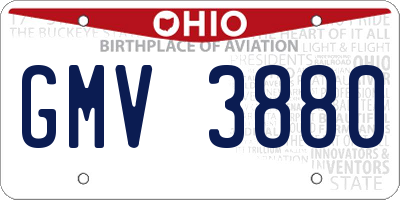OH license plate GMV3880