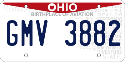 OH license plate GMV3882