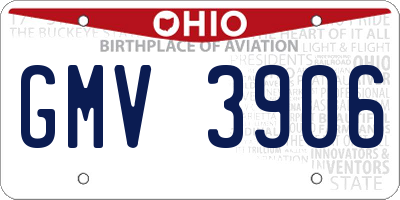 OH license plate GMV3906