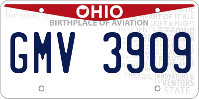 OH license plate GMV3909