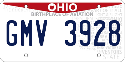 OH license plate GMV3928