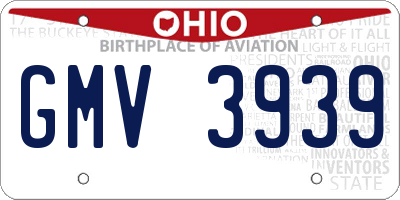 OH license plate GMV3939