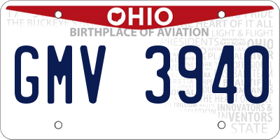 OH license plate GMV3940