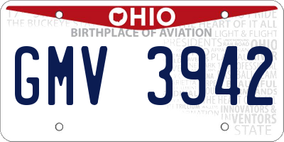 OH license plate GMV3942
