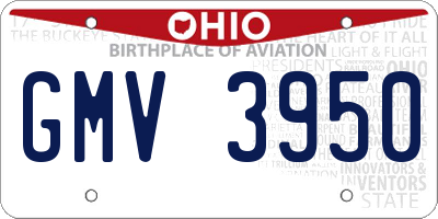 OH license plate GMV3950