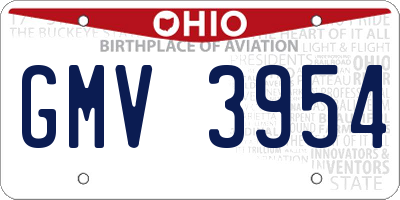 OH license plate GMV3954