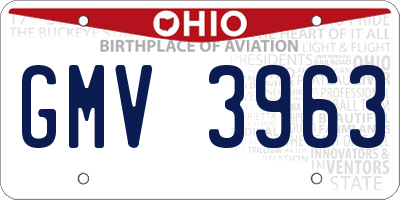 OH license plate GMV3963