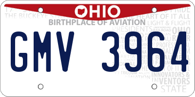 OH license plate GMV3964