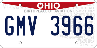 OH license plate GMV3966