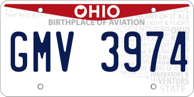 OH license plate GMV3974