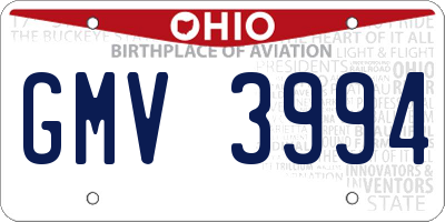 OH license plate GMV3994