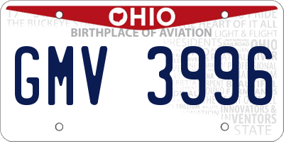 OH license plate GMV3996