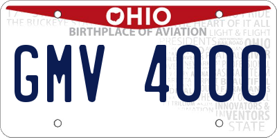 OH license plate GMV4000