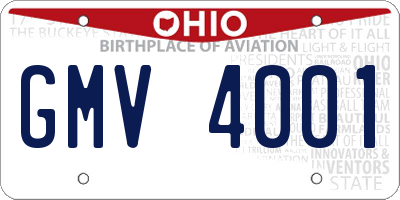 OH license plate GMV4001