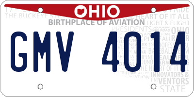 OH license plate GMV4014