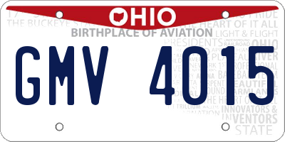 OH license plate GMV4015