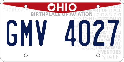 OH license plate GMV4027