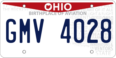 OH license plate GMV4028