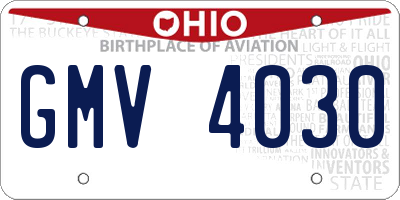 OH license plate GMV4030