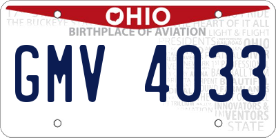 OH license plate GMV4033