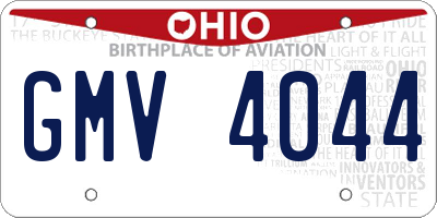 OH license plate GMV4044