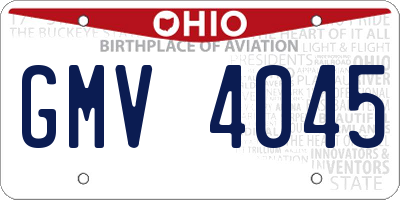 OH license plate GMV4045
