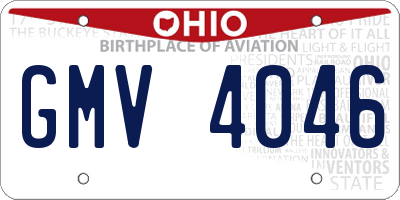 OH license plate GMV4046