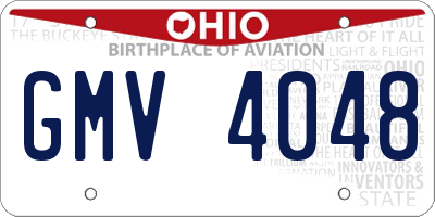 OH license plate GMV4048