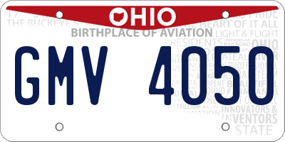 OH license plate GMV4050