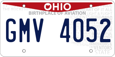 OH license plate GMV4052