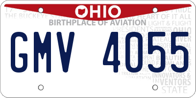 OH license plate GMV4055