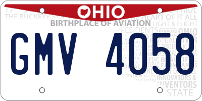 OH license plate GMV4058