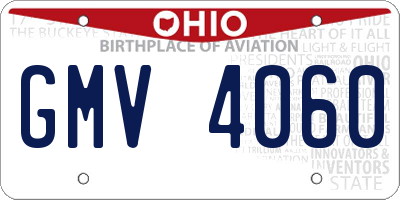 OH license plate GMV4060
