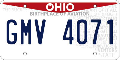OH license plate GMV4071