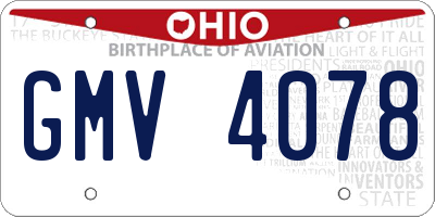 OH license plate GMV4078