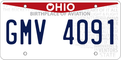 OH license plate GMV4091